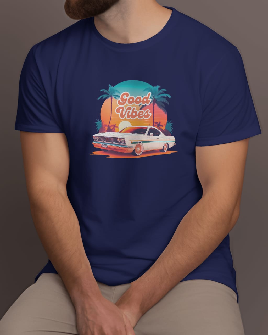 Navy Blue Cotton bio wash, half sleeve Unisex T-shirt