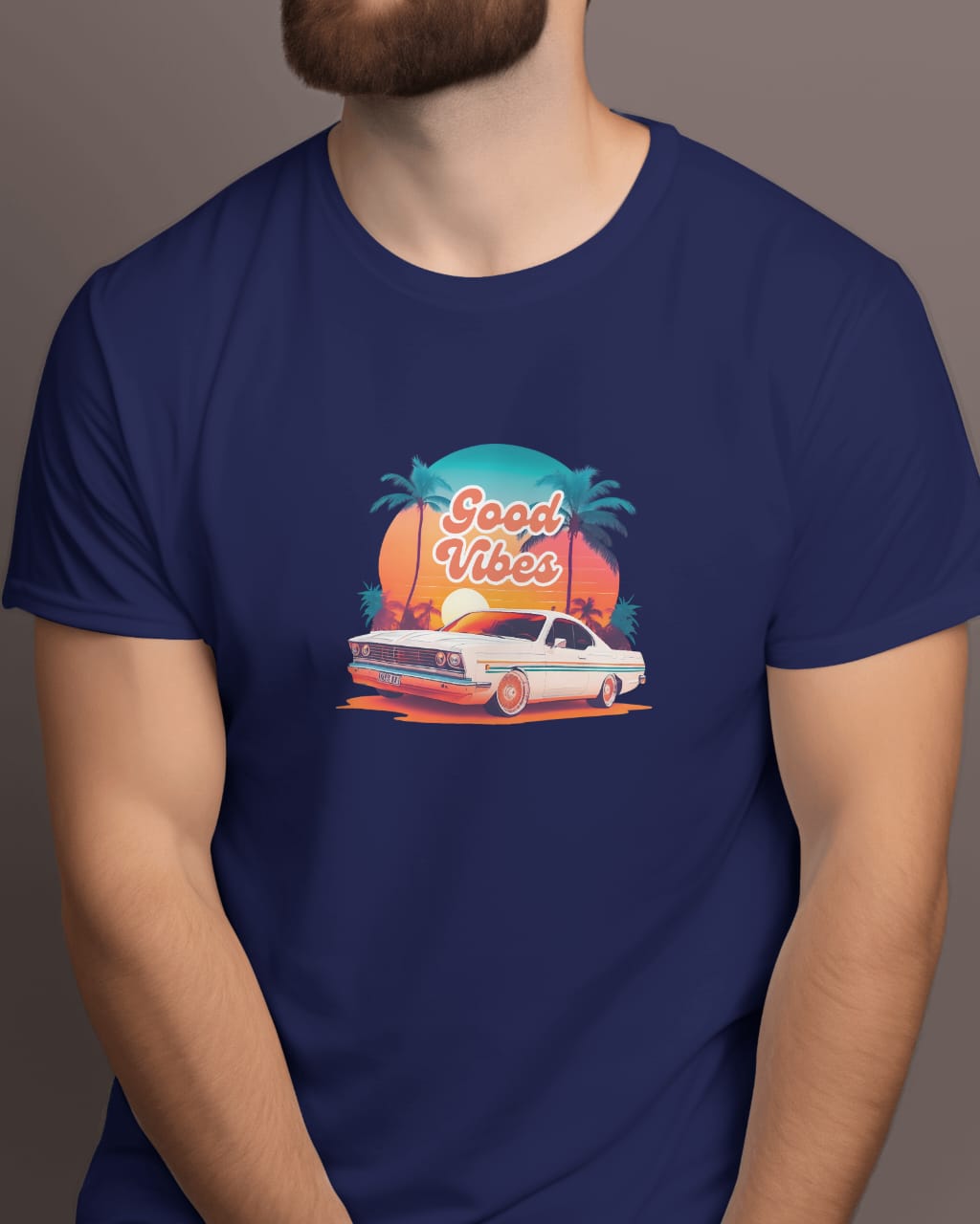 Navy Blue Cotton bio wash, half sleeve Unisex T-shirt