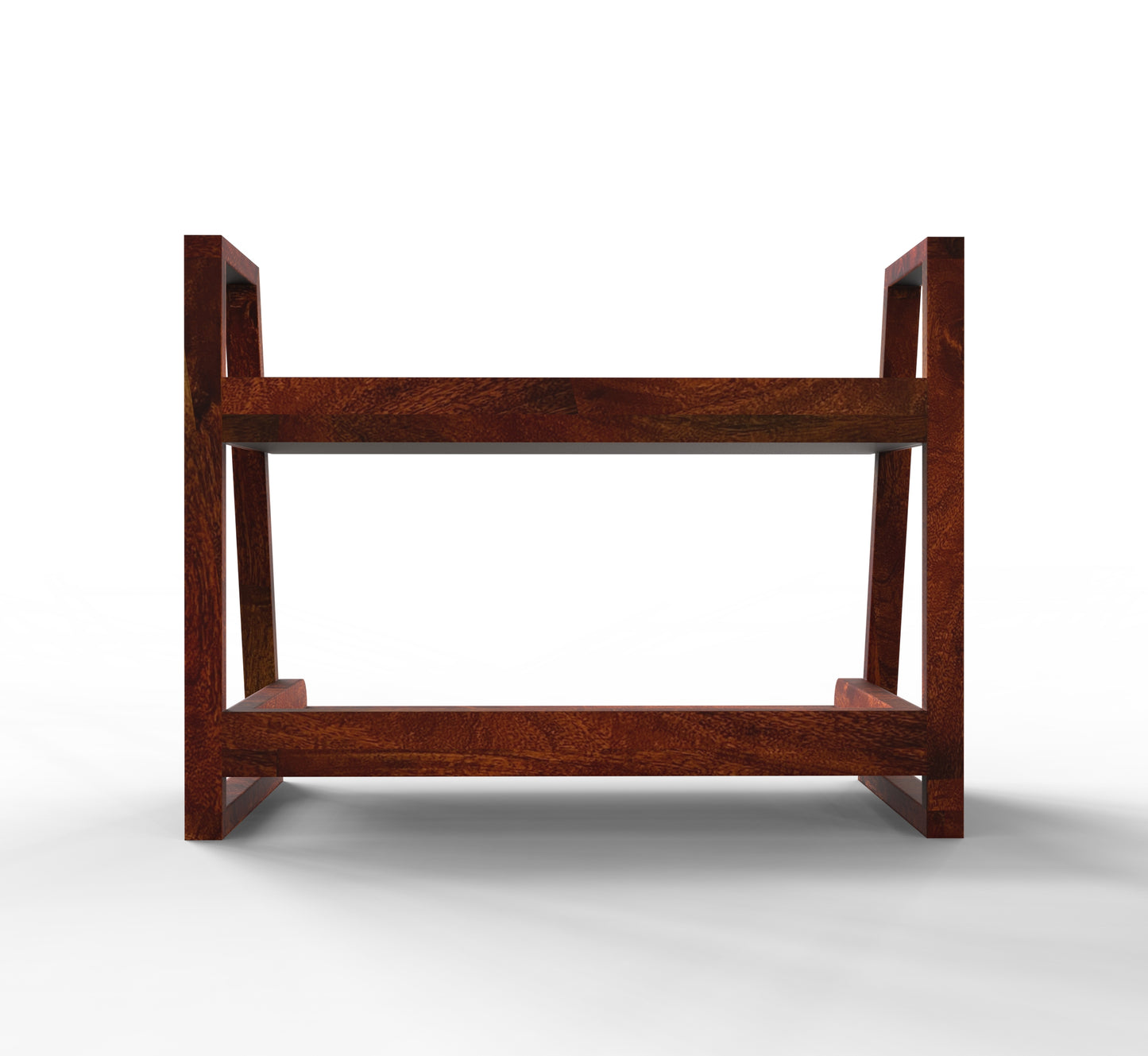 Handcrafted Mango Wood Kitchen Organizer – 2-Tier Storage Rack