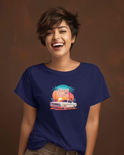 Navy blue Cotton bio wash vintage design