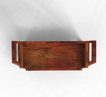 Handcrafted Mango Wood Kitchen Organizer – 2-Tier Storage Rack